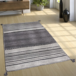 Bleecker Kilim Cotton Grey/Brown/Blue Rug