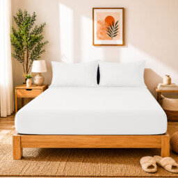 40cm Extra Deep Fitted Sheet - Luxury Microfiber Deep Pocket Bed Sheet Secure Fit
