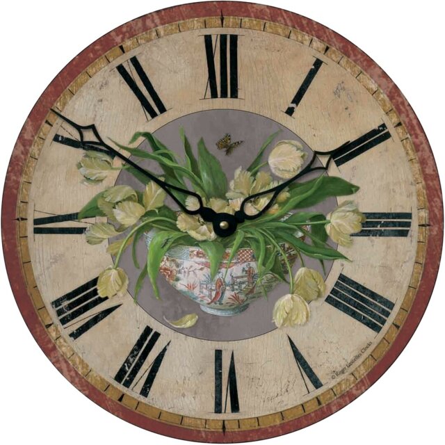 Tulip Motif Wall Clock - 36cm