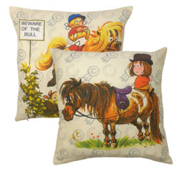 THELWELL ANTICS DES 3 Schaal Animal Print Square Cushion Cover
