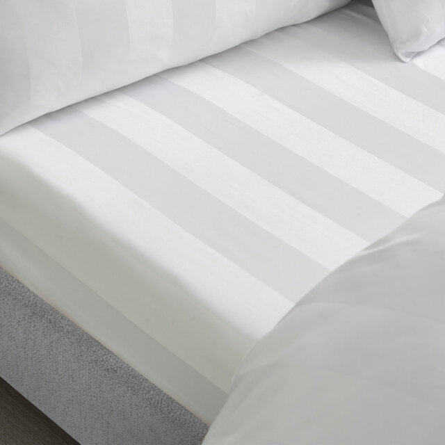 So Soft Satin Stripe Fitted Sheet
