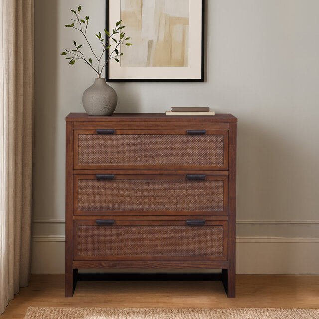 Solid Wood 76cm W 3 - Drawer Chest of Drawers