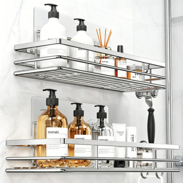 Stainless Steel Wall Bathroom Shelves