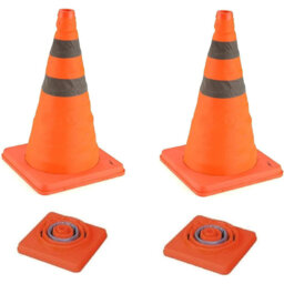 Cesidia 18'' Collapsible Pop Up Traffic Warning Safety Cones Car Van Caravan Motorhome Pack of 2
