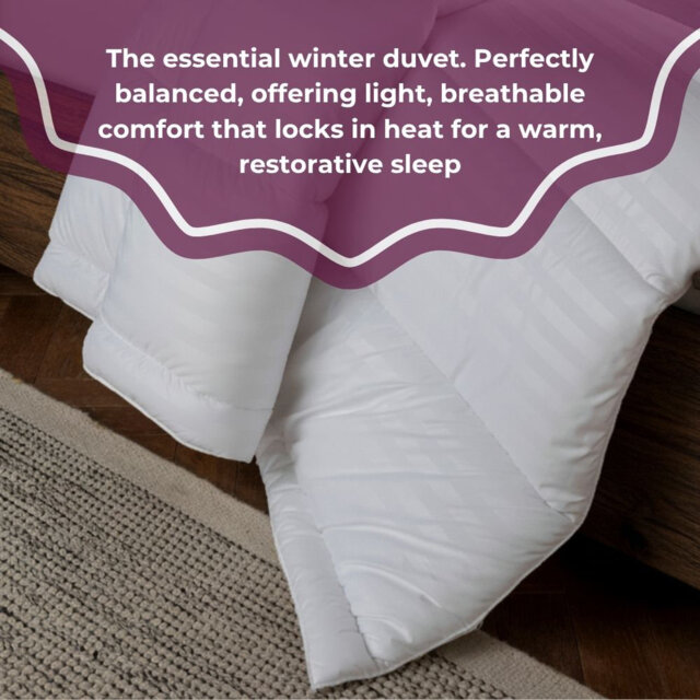 MHG Living Winter Microfibre Duvet 18 Tog with Breathable Hypoallergenic Hollowfibre Filling Cooling- Available Single/Double/King/Super King