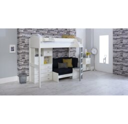 Melodie European Single (90 x 200cm) L-Shaped Bunk Bunk Bed with Bookcase