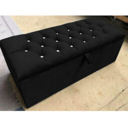 45cm Wide Tufted Rectangle Solid Colour Footstool Ottoman