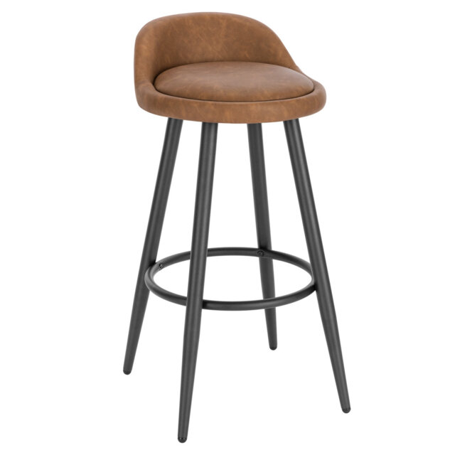 Crista Upholstered Counter Stool with Metal Frame