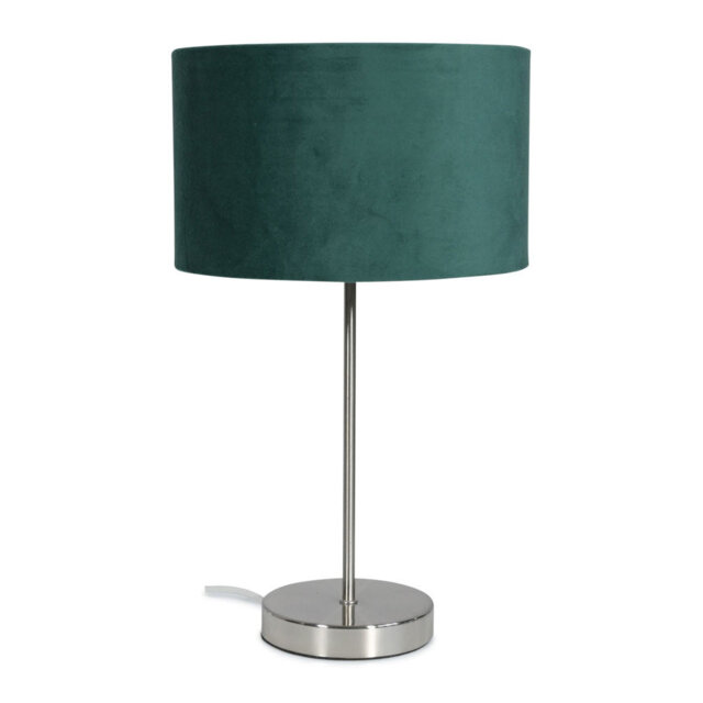 Dadiva Brushed Chrome Stem Table Lamp with Velvet Reni Shade