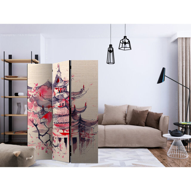 135cm W x 172cm H 3 - Panel Wood Folding Room Divider