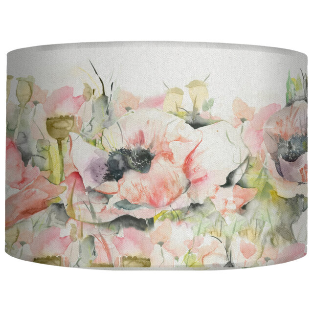 21cm H Cotton Round Lamp Shade in Pink
