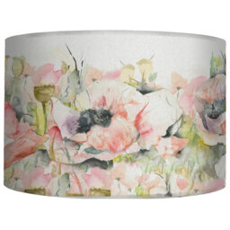 21cm H Cotton Round Lamp Shade in Pink