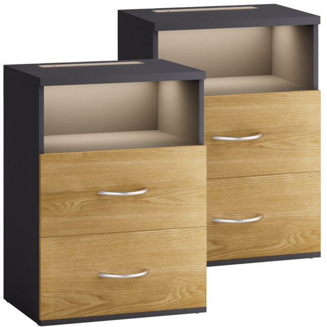 Rexhie 39cm W MDF/particle Board Bedside Table