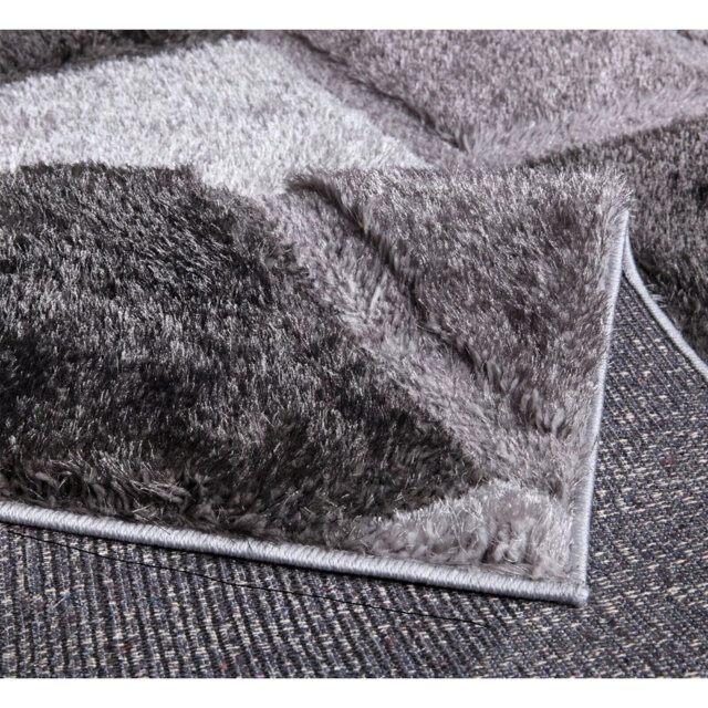 3D Shaggy Rugs Modern Geometric Design Large Area Rugs For Living Room Bedroom Thick Fluffy Floor Mats Small Door Mat_GRY*