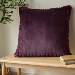 Velvet and Faux Fur 55x55cm Cushion with inner