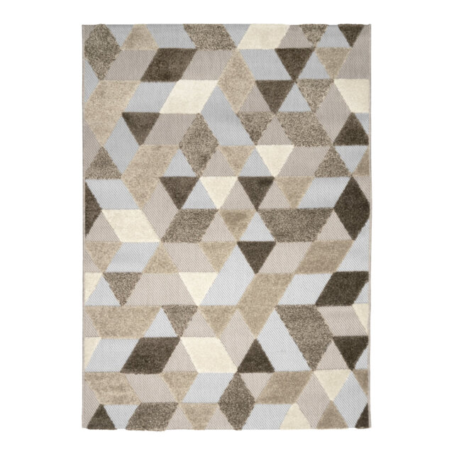 Plainview Dehors-Dedans Geomet Power Loom Brown/Blue/Beige Indoor/Outdoor Rug