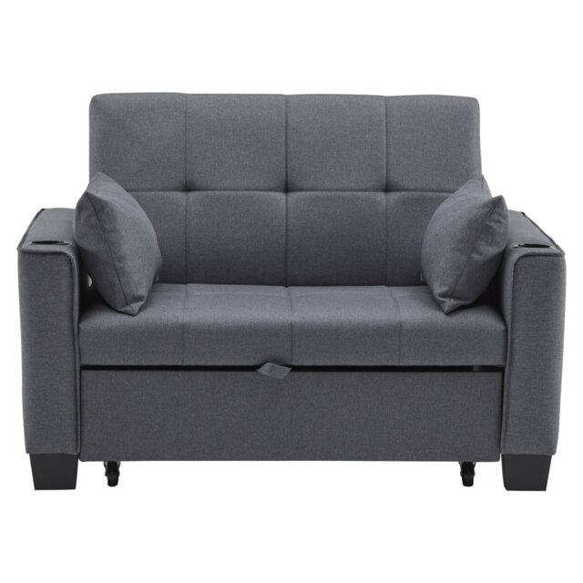 2 Seater Sofa Bed with Cup Holders