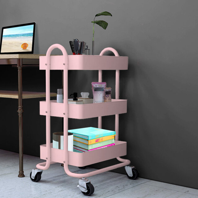 Gryta Rebrilliant 3 Tiers Kitchen Steel Storage Rack Shelf Organiser Serving Cart