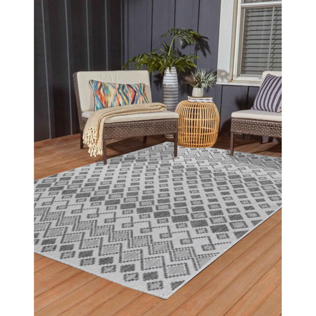 Sky Kilim Braided Rhombus Design Outdoor Rugs