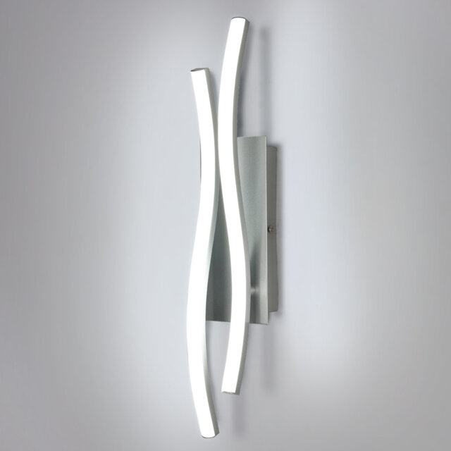 Modern 41cm Silver Curved Aluminium LED Wall Light
