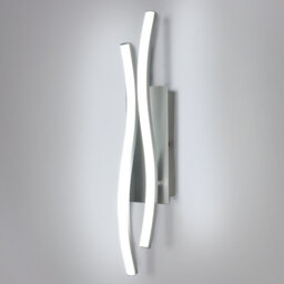 Modern 41cm Silver Curved Aluminium LED Wall Light