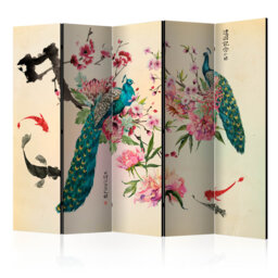 225cm W x 172cm H 5 - Panel Wood Folding Room Divider