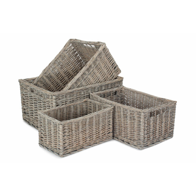 Fleur De Lis Living 4 Piece Wicker Storage Basket Set