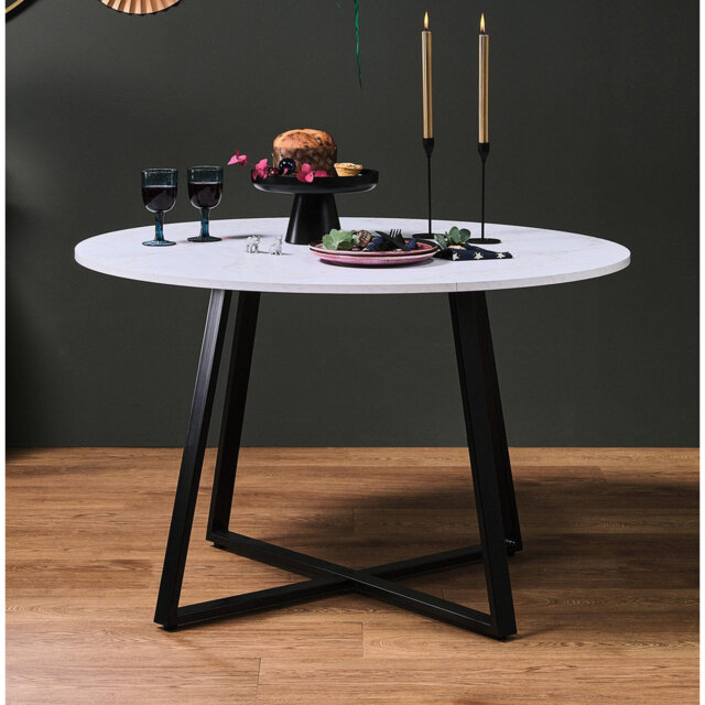 Addalee Round Metal Base Dining Table