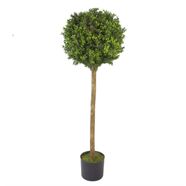 Artificial Boxwood Buxus Ball Topiary Tree 120cm Buxus Real Wood Trunk