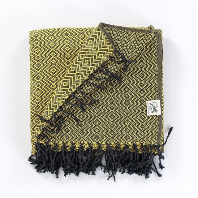 Cotton and Olive Throw