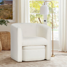 Accent Chair & Storable Ottoman Sherpa Chair w/Storage Ottoman - Plush & Space-Saving Design