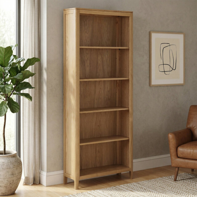 Remi 180cm H x 75cm W Solid Wood Standard Bookcase