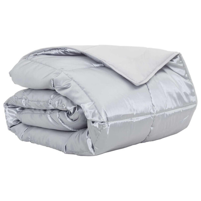 Summer Duvet Silver 220 X 155 Cm Satin And Microfiber
