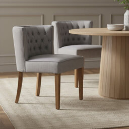 Parkside Grey Fabric Curved Dining Chair