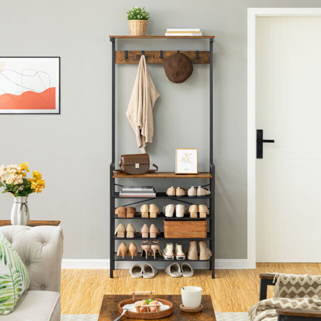 Alarice Iron Freestanding 5 - Hook Coat Rack