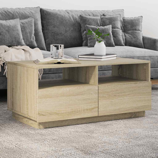 Metro Lane Coffee Table With LED Lights 90X49x40 Cm