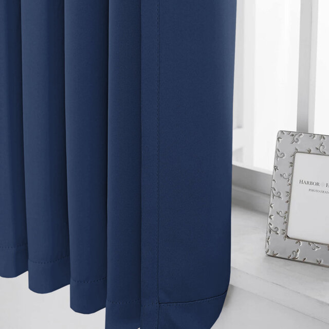 Aspire Homeware Hotel Style Polyester Room Darkening Pencil Pleat Curtain Pair for Luxury Bedroom Decor