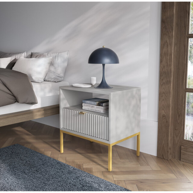 Bernhardine 54cm W Steel Bedside Table