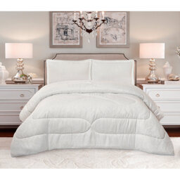 Bridal Off-White Jacquard Bedspread With Pillow Sham Set, Floral Printed Coverlet, Decorative Luxury All-Season Bedding