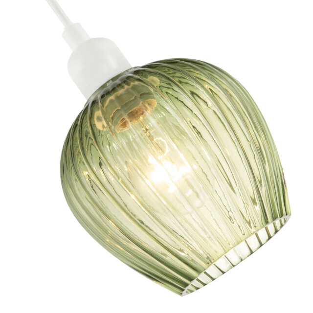 Modern Easy Fit Pendant Lighting Shade With Ridged Fluted Lines By