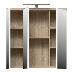 Chaena 3 Door Mirrored Bathroom Cabinet with Integrated LED Lighting