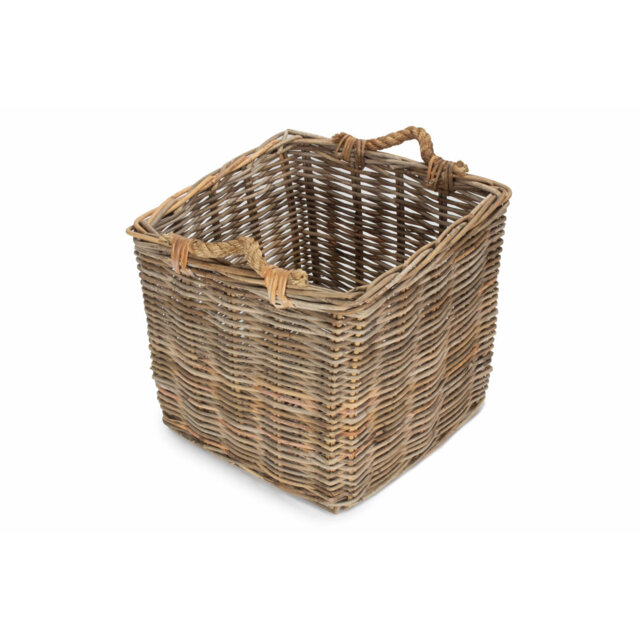Angie Rattan Log Carrier Basket