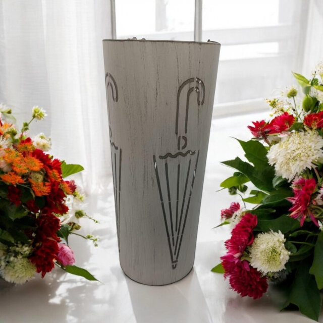 Andreo Metal Umbrella Stand - Slim Rustproof Steel Umbrella Holder for Entryway, Hallway and Office Storage
