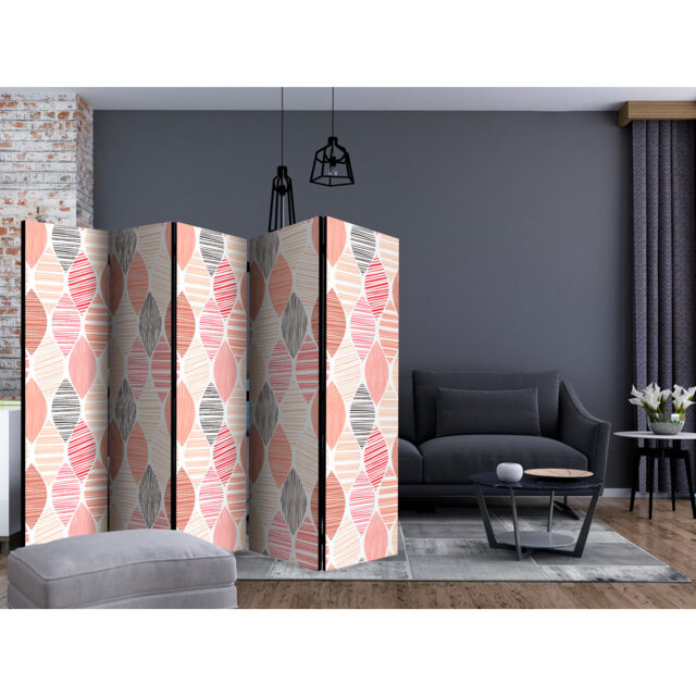 225 cm W x 172 cm H 5 - Panel Folding Room Divider