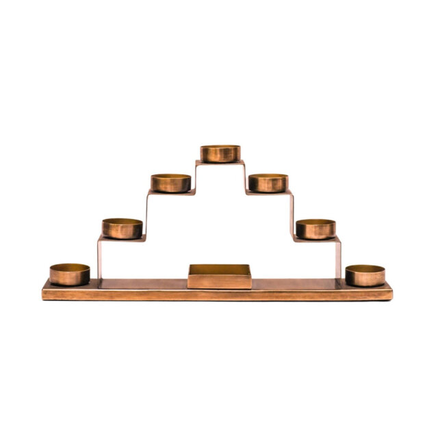 Tealight Candle Holder With DÃ©cor Box In Antique Brass, Gift Box Included