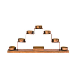 Tealight Candle Holder with Decor Box in Antique Brass H16.5Cm W35.5Cm