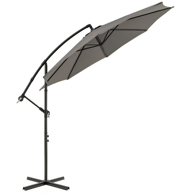 3M Garden Cantilever Parasol Offset Banana Hanging Umbrella-Coffee