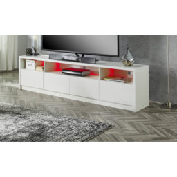 "White TV Cabinet with Lights for up to 88"" TV's"