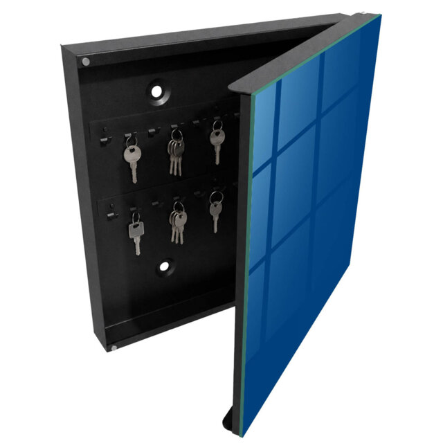 Key box, Opens to the left, 30x30x5, White, Solid orange color energy heat,
