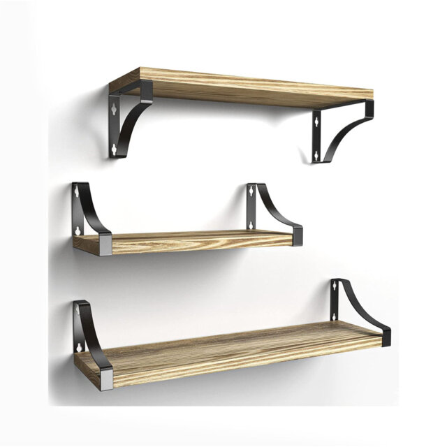Wood Wall Shelves, Wooden Shelves Set Of 3
